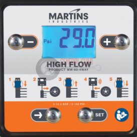 MARTINS MW-60-4WAY digitális fali automata abroncstöltő, 4 kimenettel, 7,6 m tömlővel, 10 bár